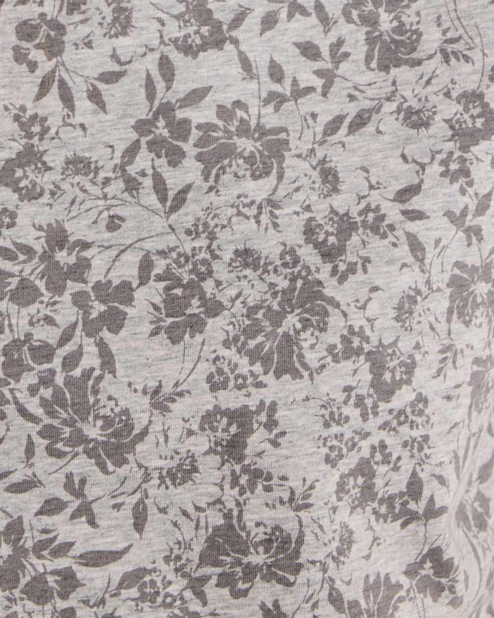 PEWTER HTHR FLORAL ORGANIC COTTON JERSEY MUTED FLORAL BATEAU NECK TEE | Talbots US