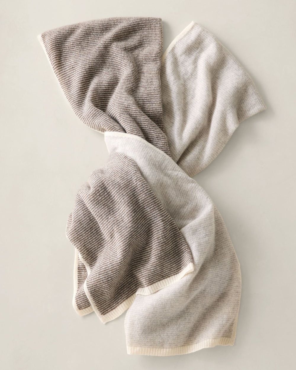 BURNT TOFFEE HTHR/CREAM|LT SLATE HTHR/CREAM FEATHERWEIGHT CASHMERE STRIPED SCARF | Talbots discount