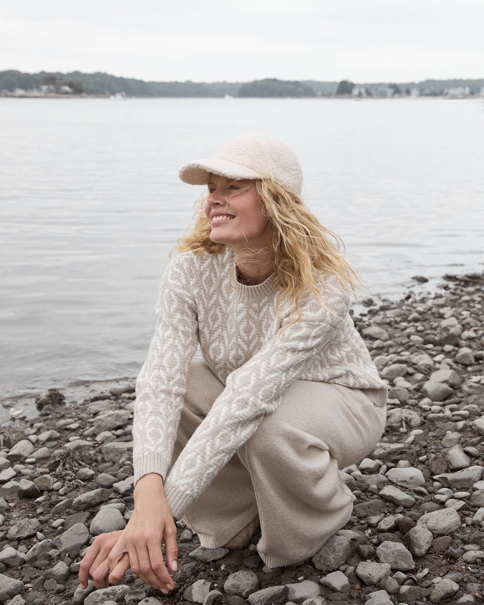 IVORY|NIGHTFALL|TULE FOG BOUCLE BASEBALL CAP | Talbots for sale