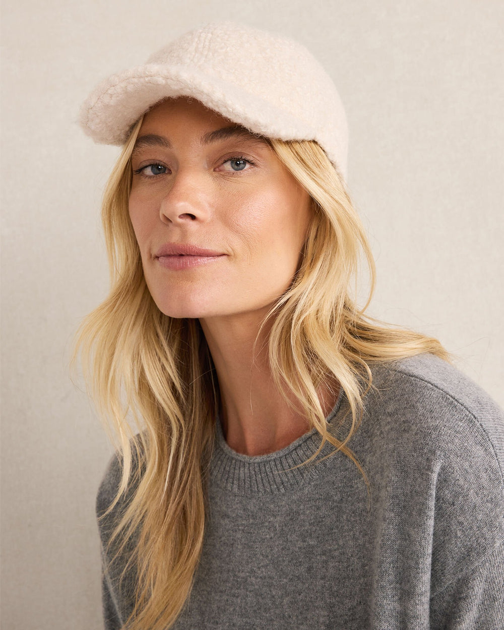IVORY|NIGHTFALL|TULE FOG BOUCLE BASEBALL CAP | Talbots for sale