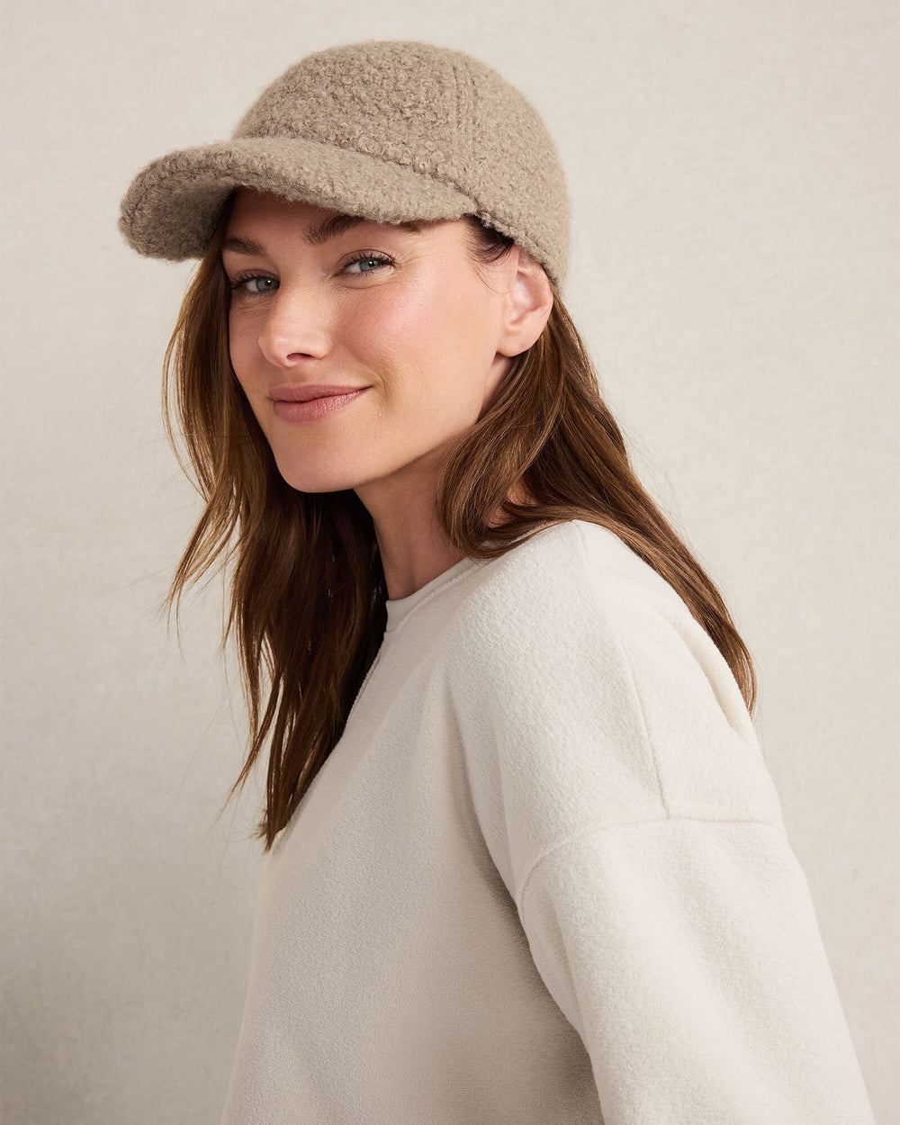 IVORY|NIGHTFALL|TULE FOG BOUCLE BASEBALL CAP | Talbots for sale