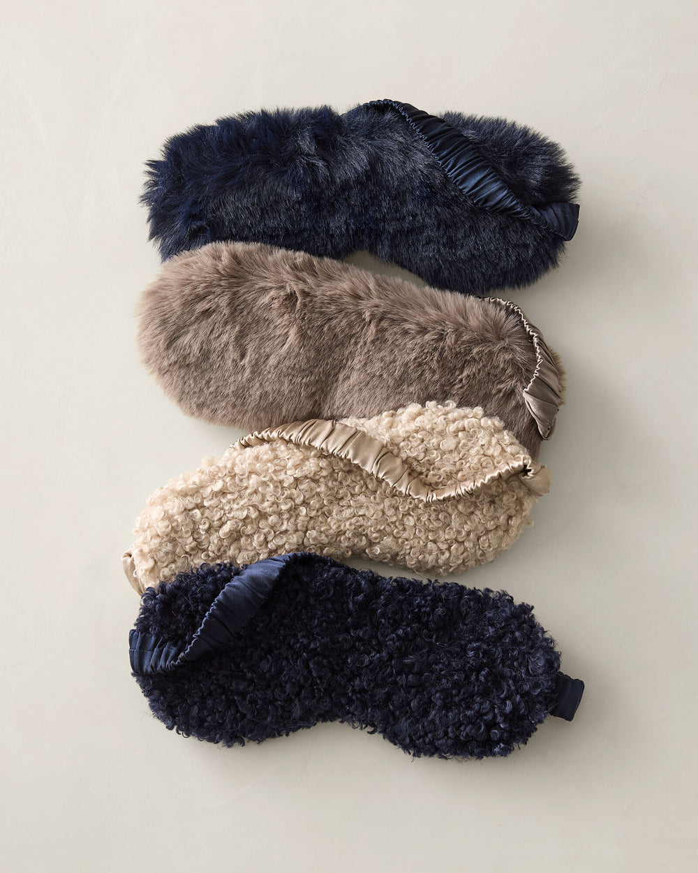 BEIGE|NIGHTFALL|OAT FAUX FUR + SILK EYE MASK | Talbots sale