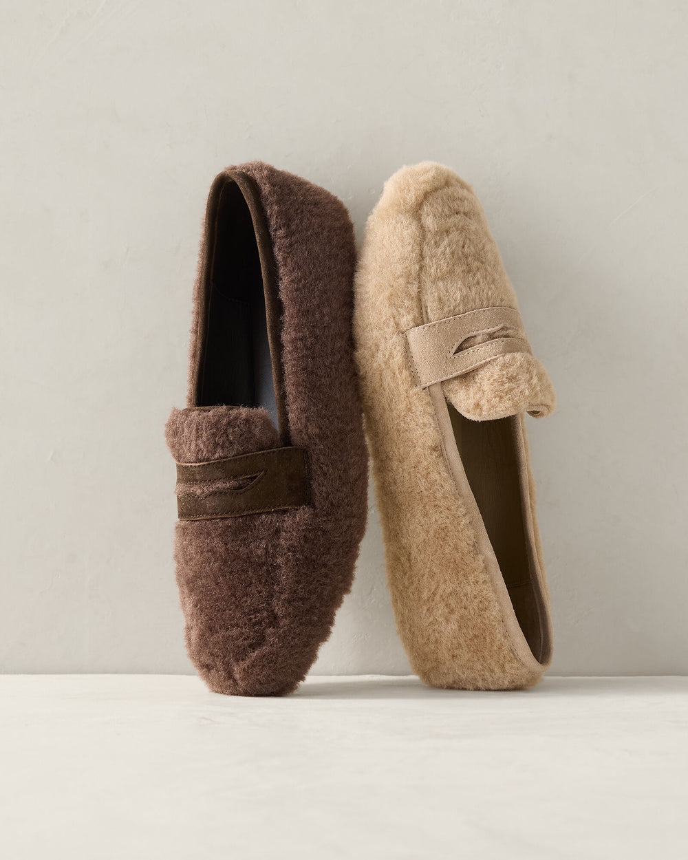 BURNT TOFFEE|PIGNOLI SHERPA AND LEATHER MOCCASINS | Talbots outlet