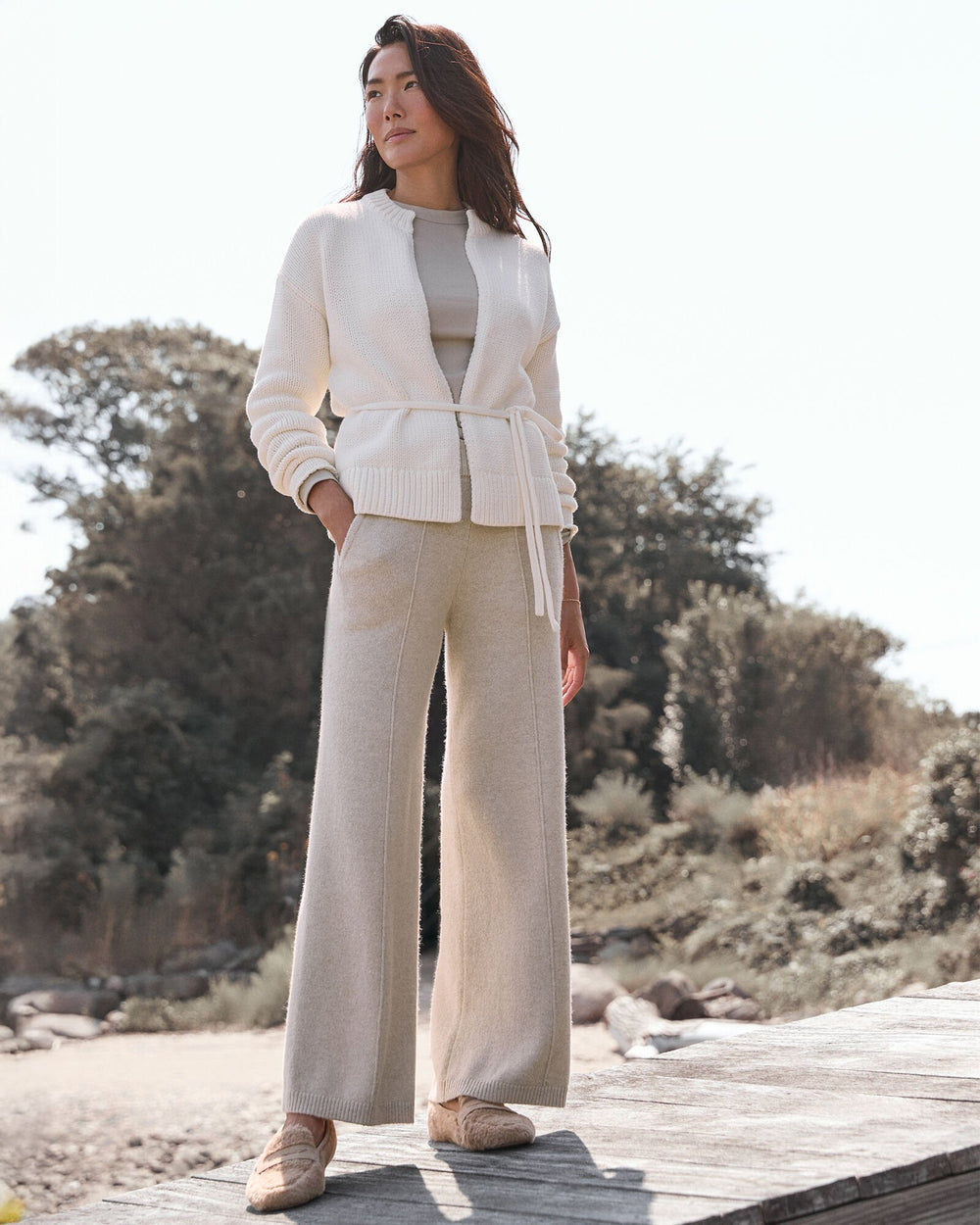 BURNT TOFFEE|PIGNOLI SHERPA AND LEATHER MOCCASINS | Talbots on sale