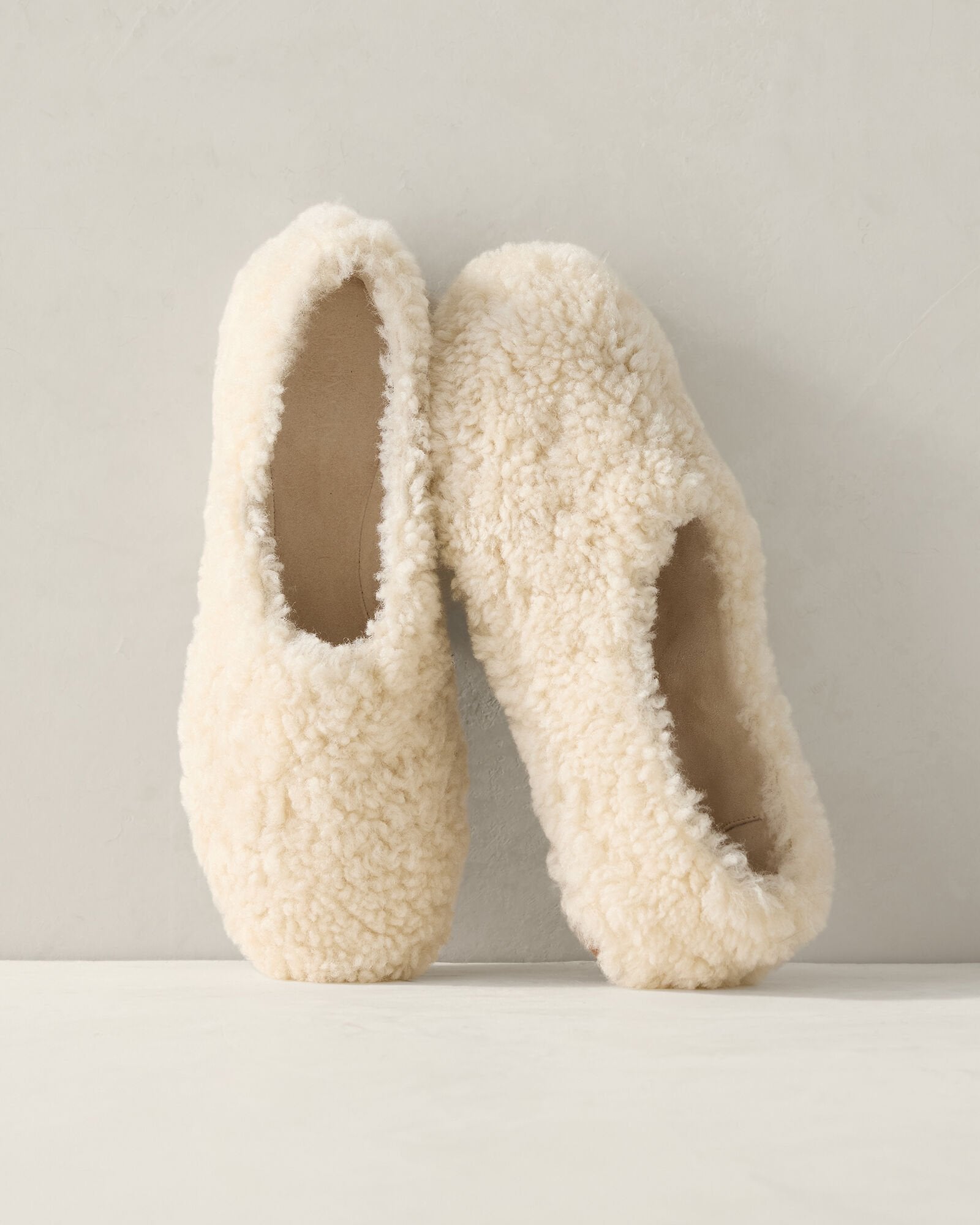 NATURAL SHEARLING AND SUEDE SLIPPERS | Talbots discount