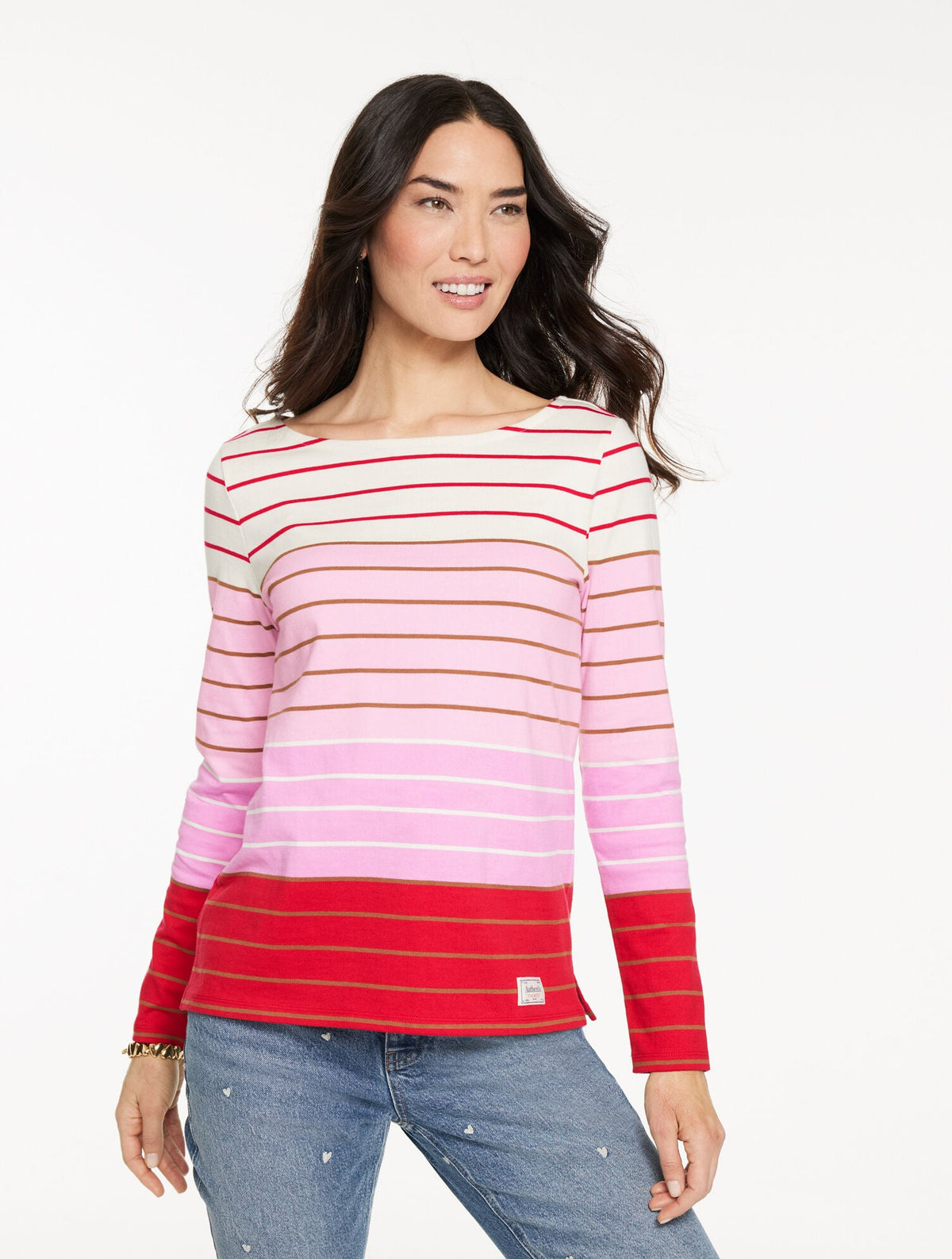 RED POP MULTI AUTHENTIC TALBOTS TEE - ISABEL STRIPE | Talbots US