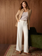 INDIGO|IVORY WIDE LEG POLISHED CREPE PANTS | Talbots near me