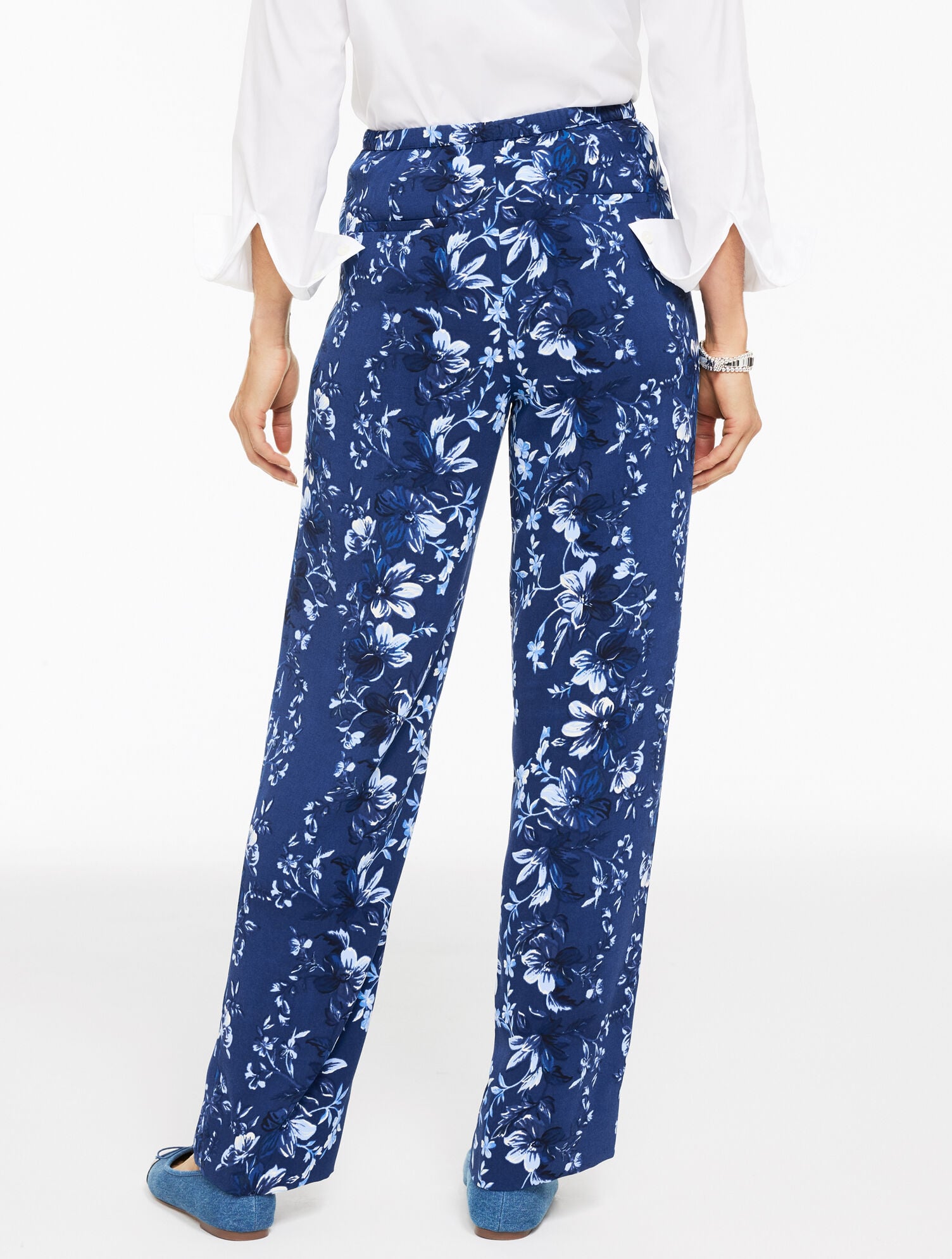 INDIA INK MULTI STRAIGHT LEG PULL-ON PANTS - EXQUISITE BLOOMS | Talbots discount