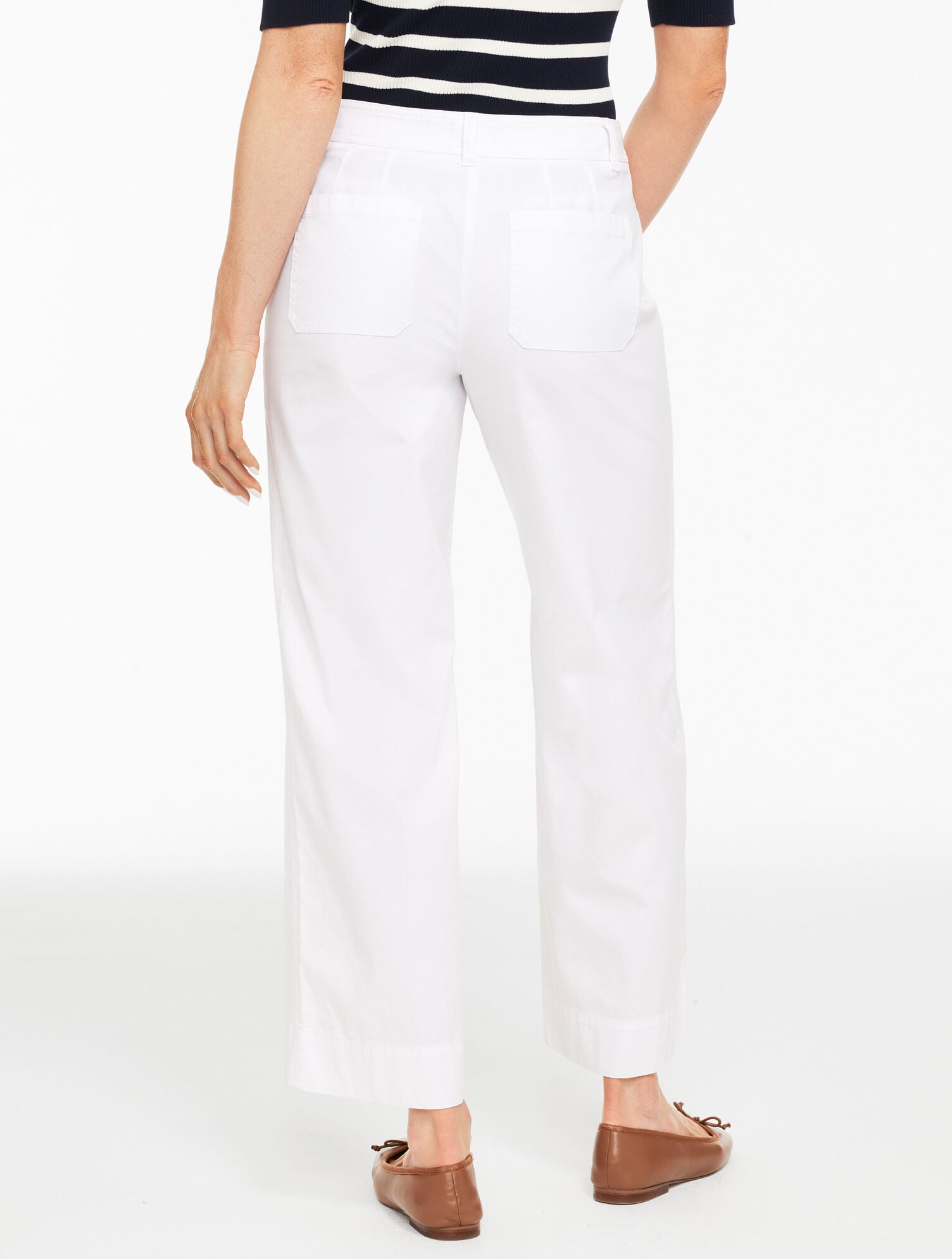 COLLARD GREEN|INDIGO|SESAME|WHITE WIDE ANKLE HERITAGE TWILL PANTS | Talbots on sale