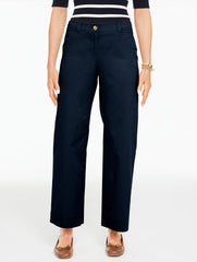 COLLARD GREEN|INDIGO|SESAME|WHITE WIDE ANKLE HERITAGE TWILL PANTS | Talbots on sale