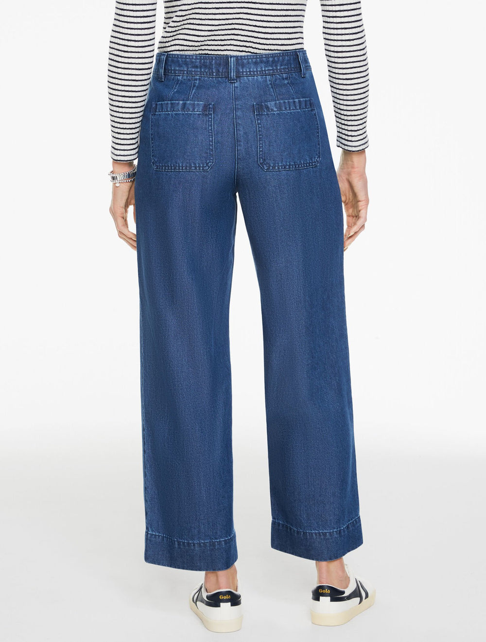 DARK WASH WIDE ANKLE PANTS - REFINED DENIM | Talbots discount