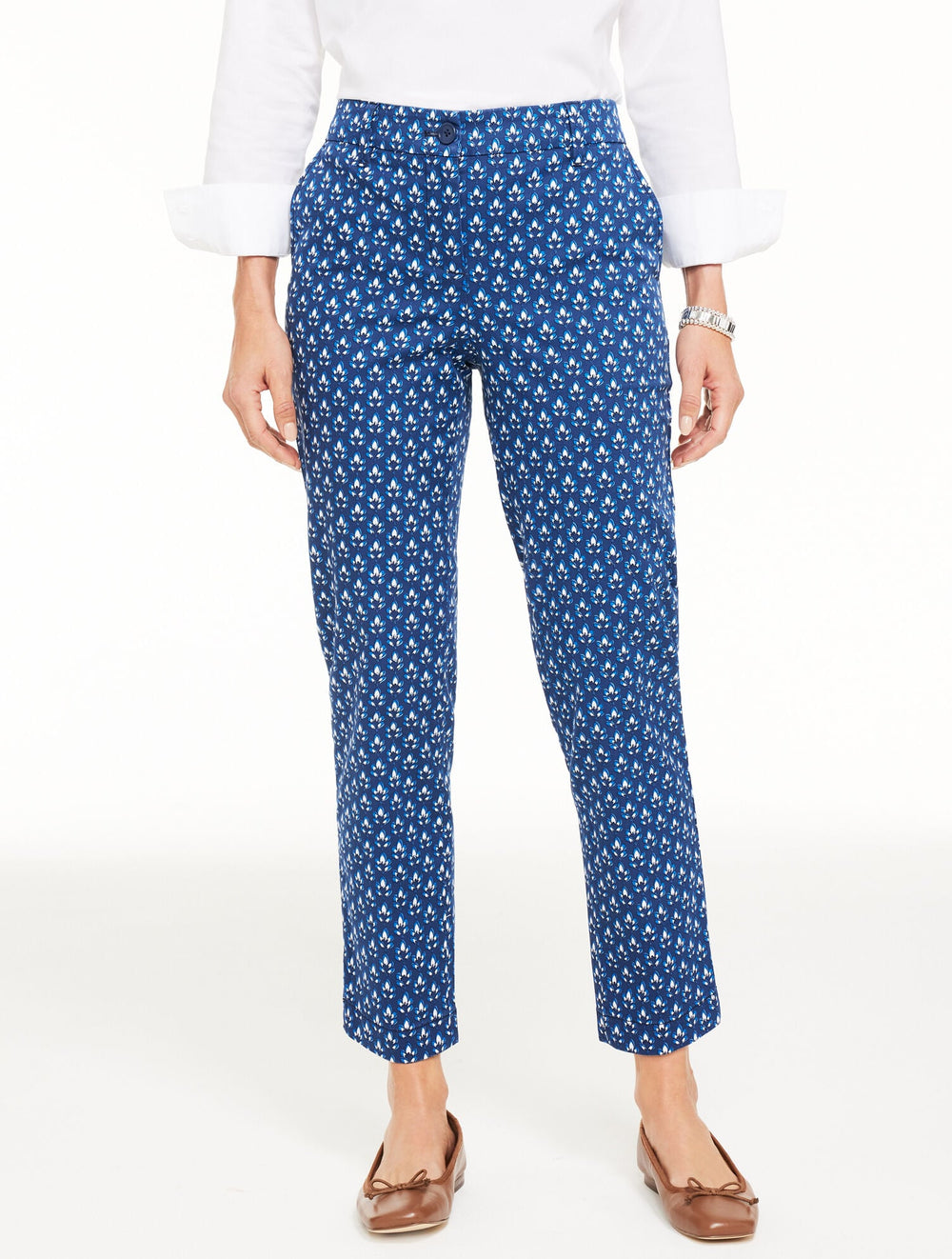 INDIA INK MULTI HERITAGE TWILL PERFECT CROPS - GRAPHIC LEAVES | Talbots sale