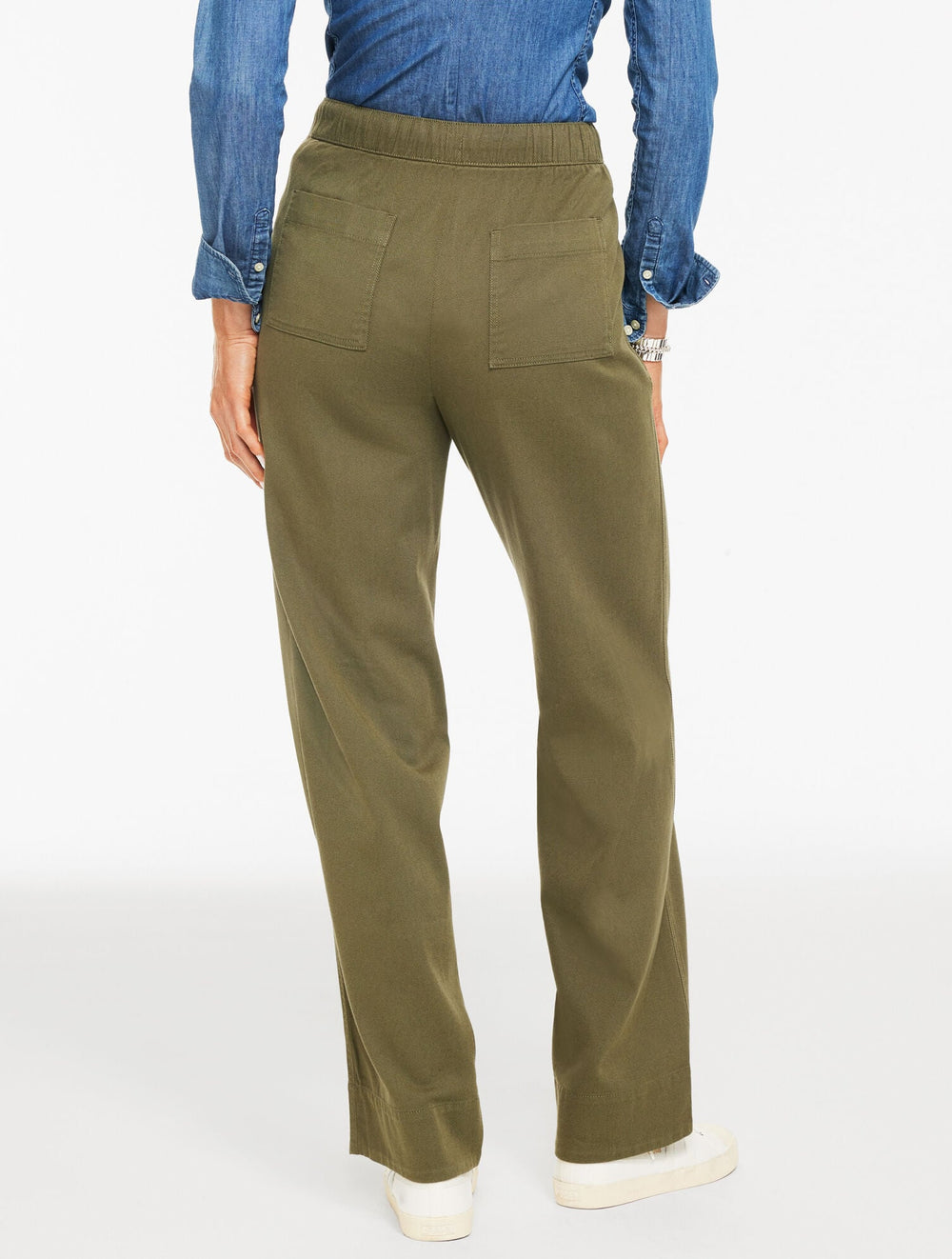 BURNT OLIVE STRAIGHT LEG PULL-ON PANTS | Talbots sale