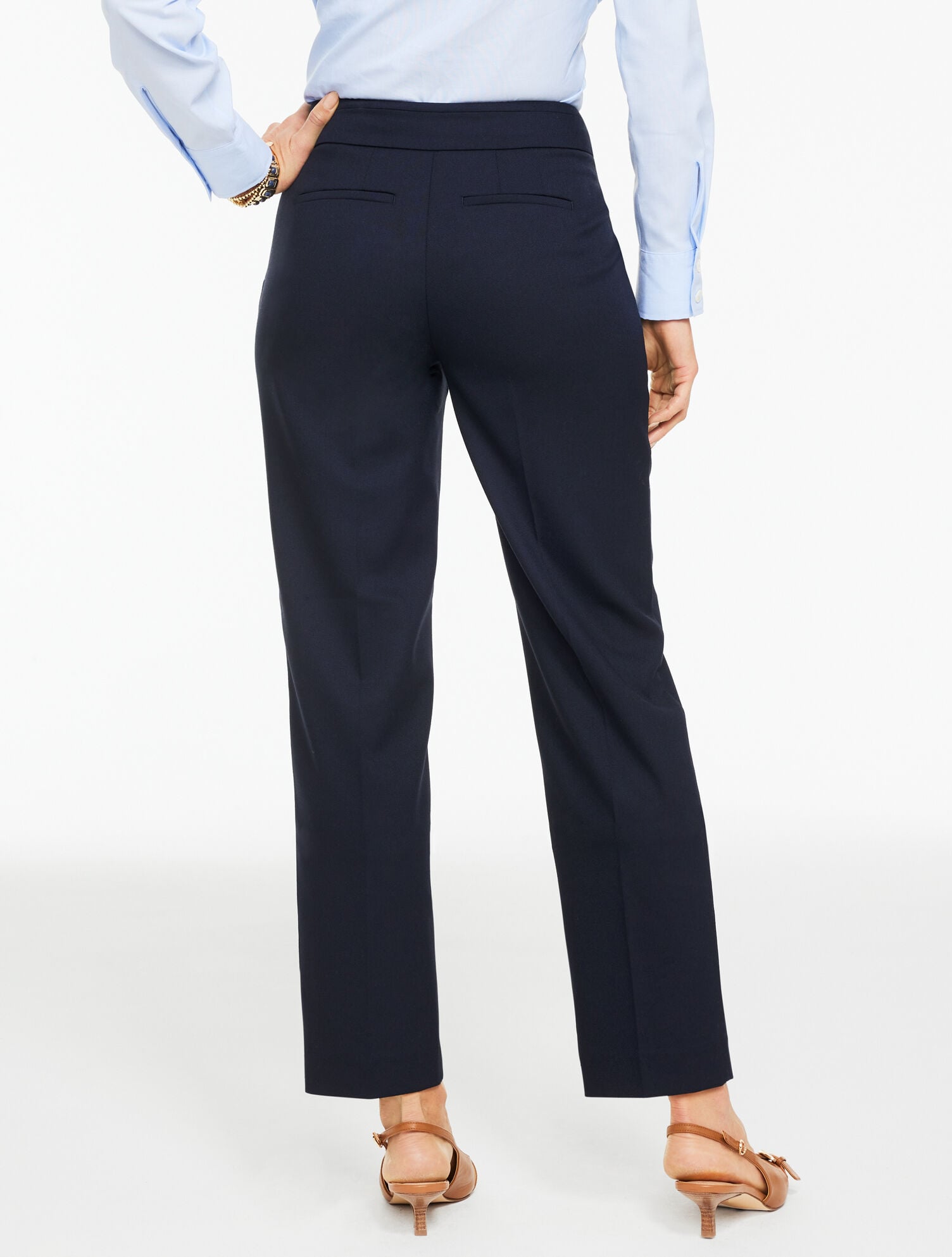 INDIGO BLUE STRAIGHT ANKLE TWILL PANTS | Talbots on sale