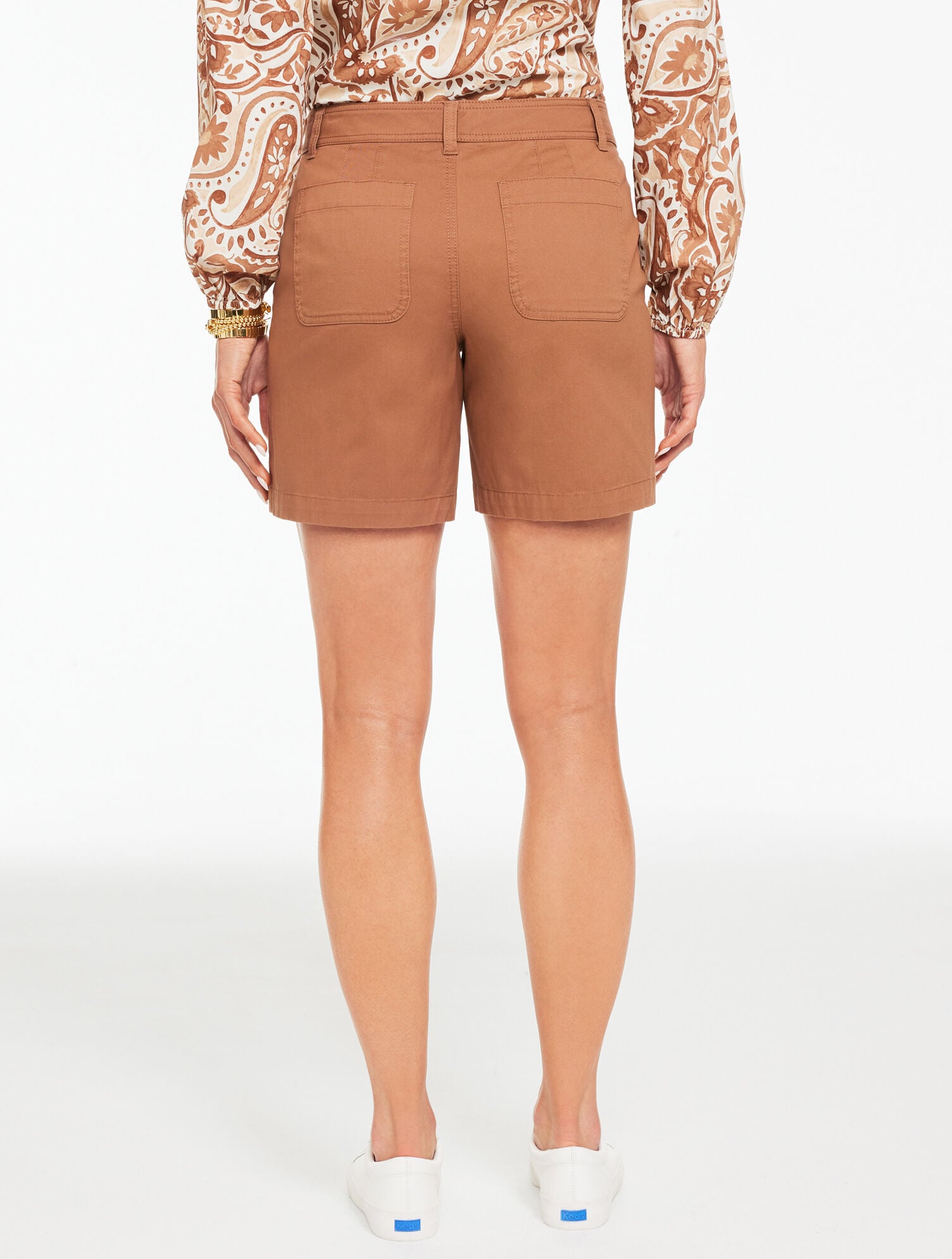 INDIGO|JASPER|TWINE PATCH POCKET TWILL SHORTS - COLORS | Talbots US