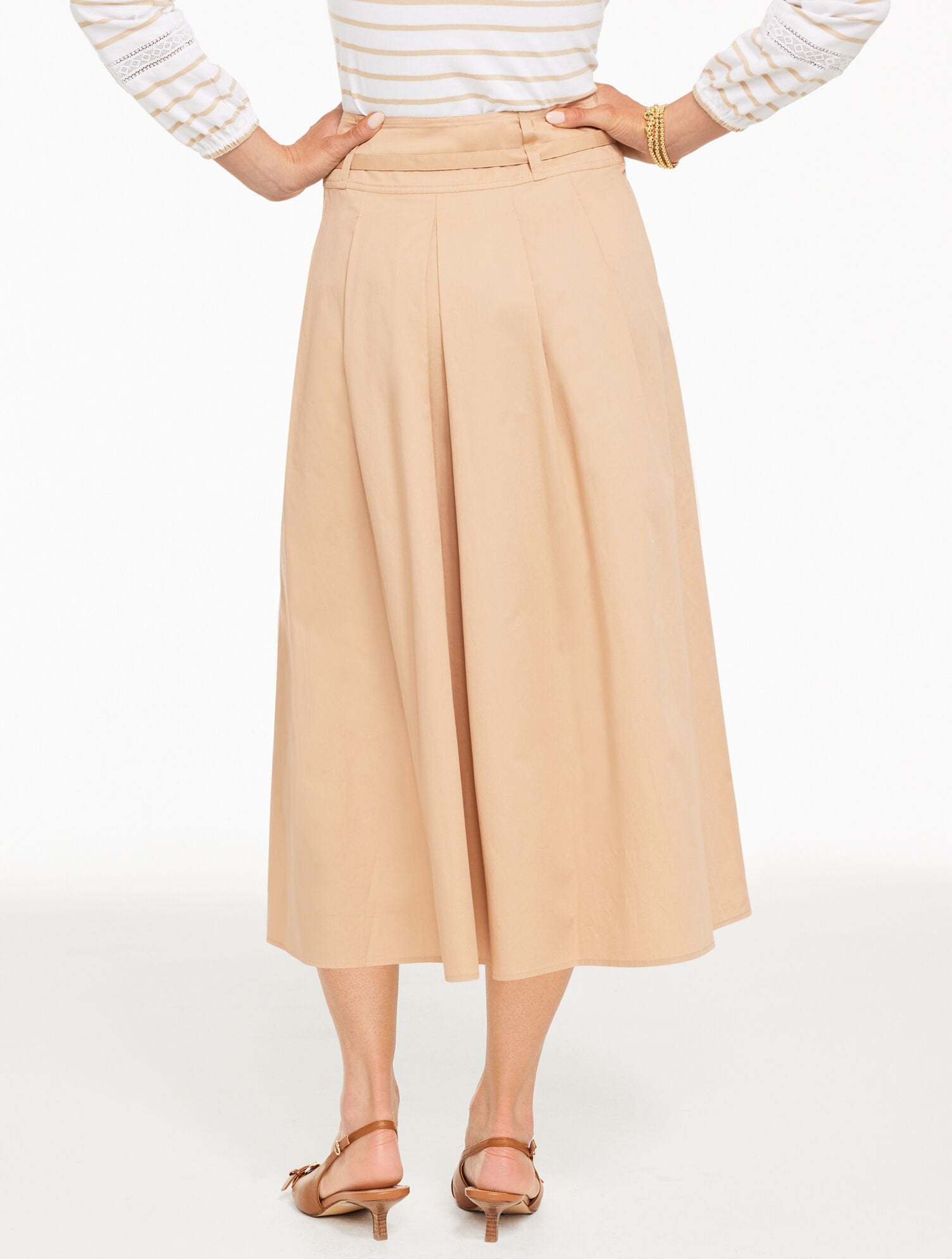 SESAME FIT & FLARE TWILL SKIRT | Talbots discount