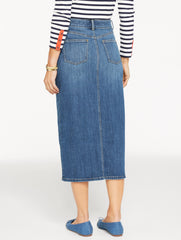 MIRAMAR WASH DENIM MIDI SKIRT - MIRAMAR WASH | Talbots sale