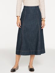 SAUSALITO WASH DENIM FIT & FLARE SKIRT - SAUSALITO WASH | Talbots online