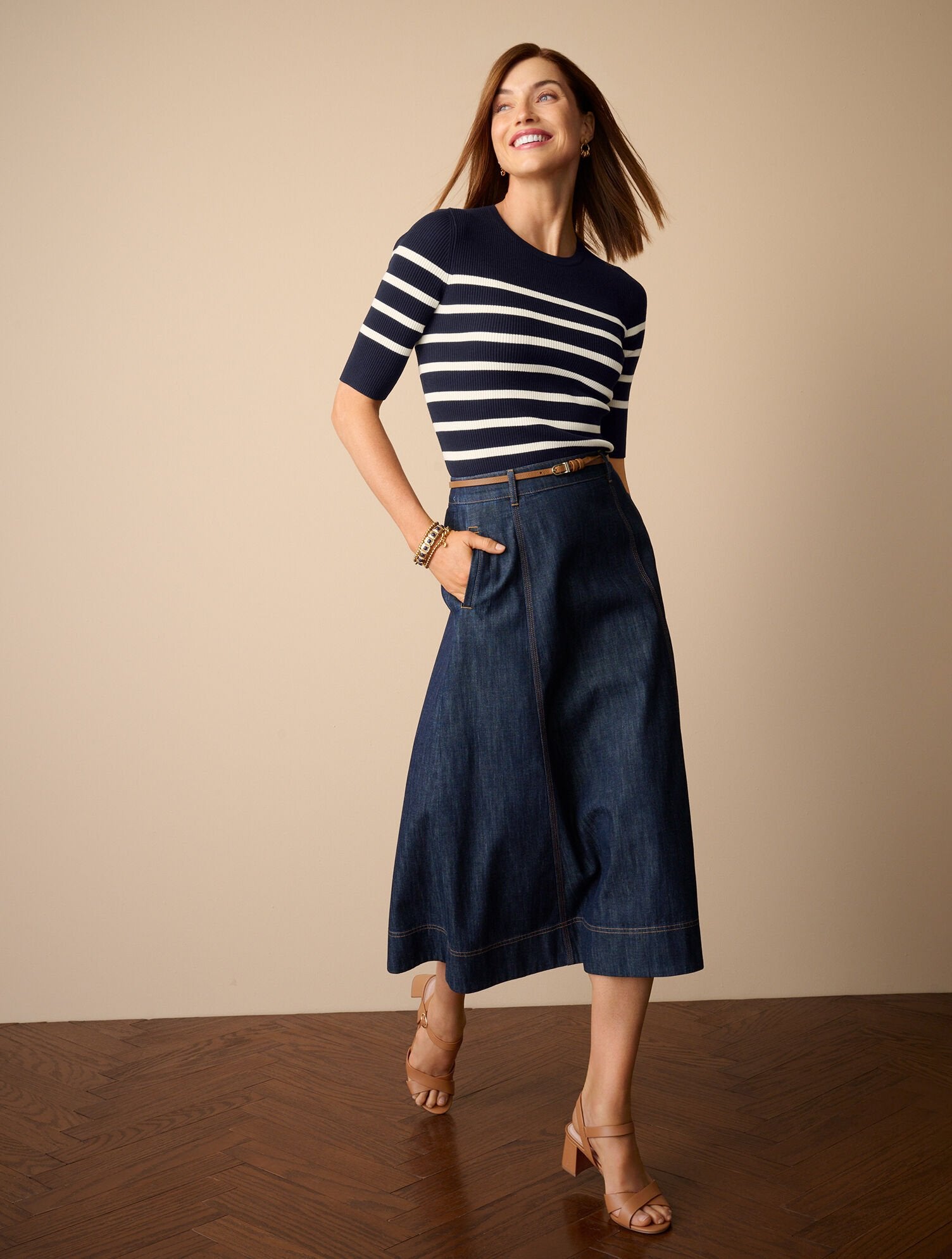 SAUSALITO WASH DENIM FIT & FLARE SKIRT - SAUSALITO WASH | Talbots online