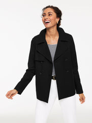 BLACK SHORT TRENCH COAT | Talbots outlet