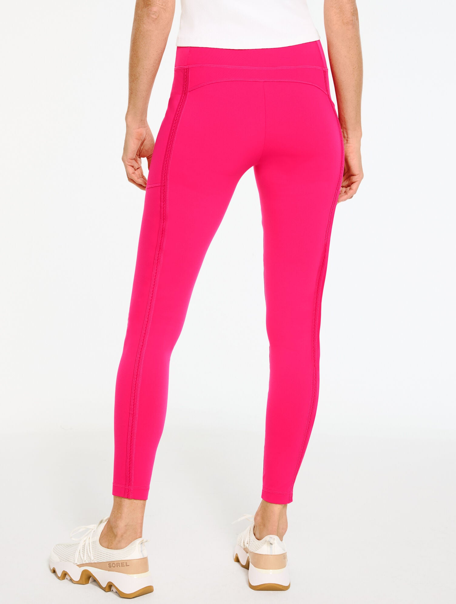 PINK PEACOCK PERFORMANCE COMPRESSION LEGGINGS - PICOT TRIM | Talbots discount