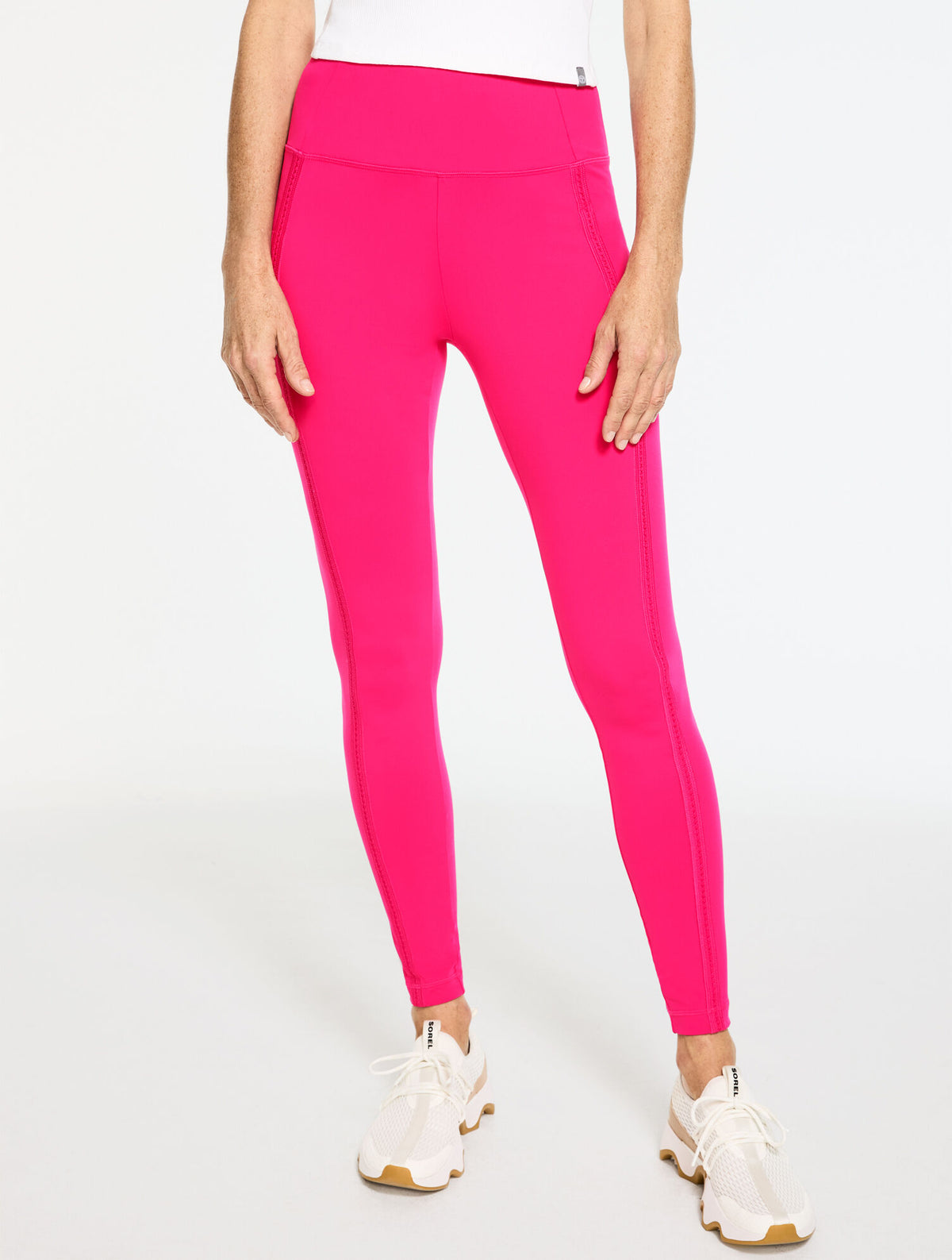 PINK PEACOCK PERFORMANCE COMPRESSION LEGGINGS - PICOT TRIM | Talbots discount