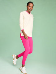 PINK PEACOCK PERFORMANCE COMPRESSION LEGGINGS - PICOT TRIM | Talbots discount