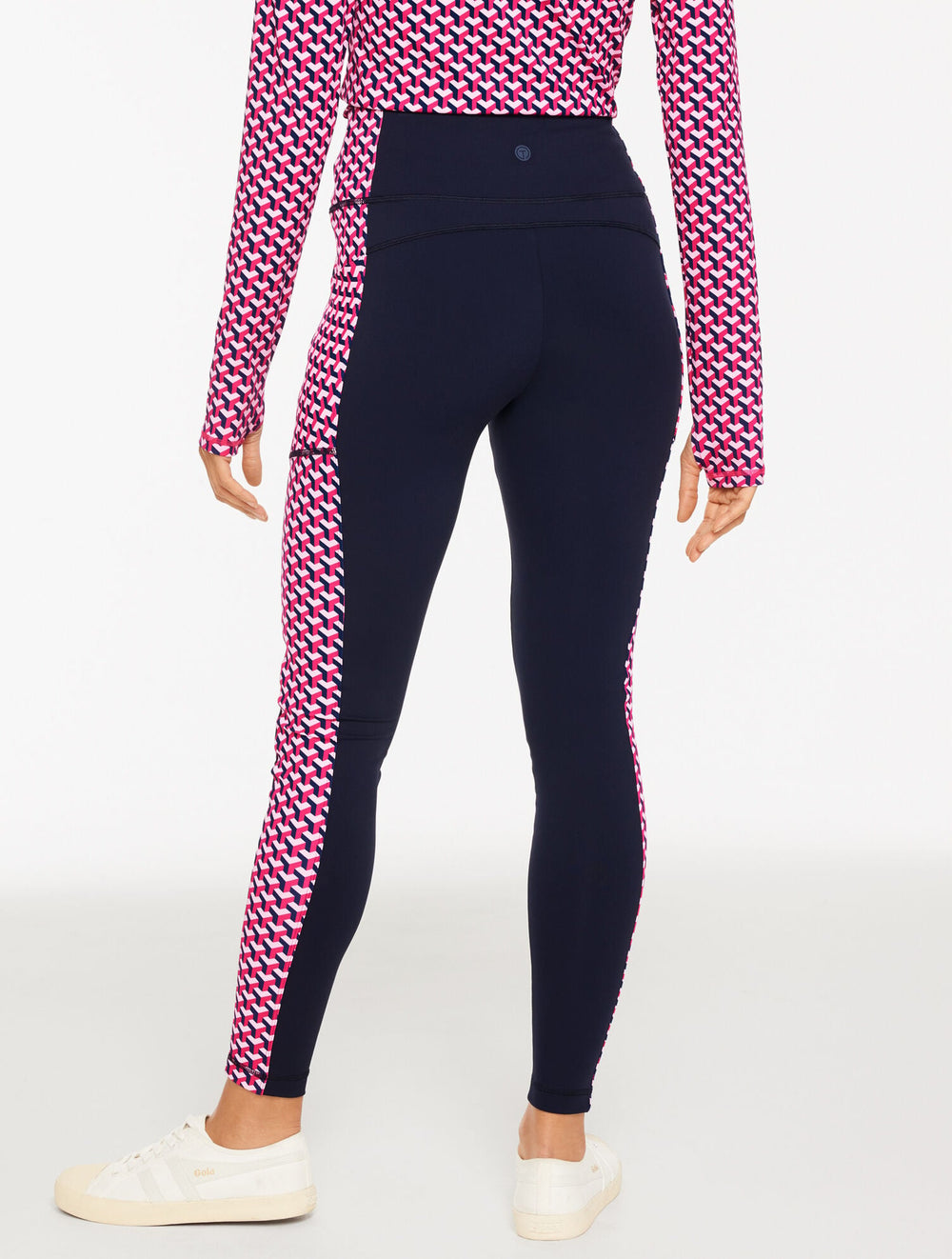 PINK PETAL/INDIA INK PERFORMANCE COMPRESSION LEGGINGS - GEO | Talbots discount