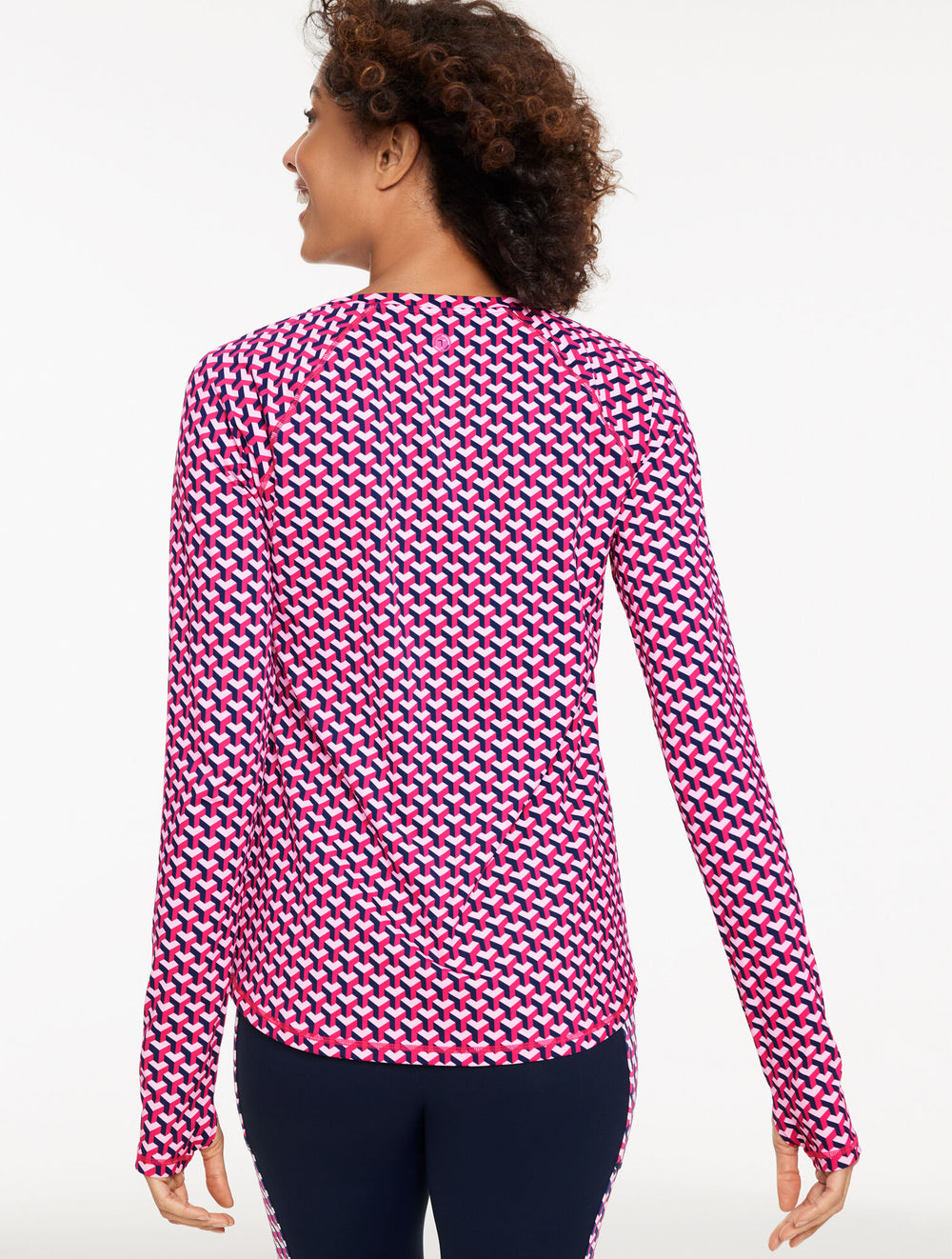 PINK PETAL/INDIA INK PERFORMANCE COMPRESSION CREWNECK TEE - GEO | Talbots near me
