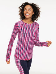 PINK PETAL/INDIA INK PERFORMANCE COMPRESSION CREWNECK TEE - GEO | Talbots near me