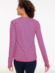 PINK PETAL/INDIA INK PERFORMANCE COMPRESSION CREWNECK TEE - GEO | Talbots near me