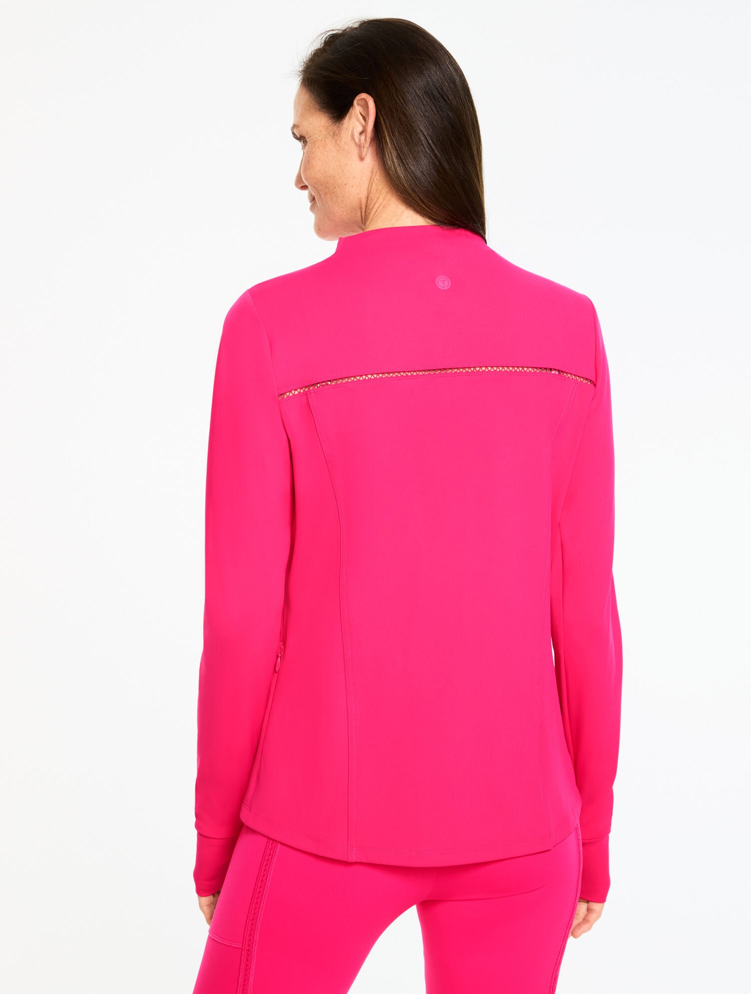 PINK PEACOCK PERFORMANCE COMPRESSION FULL-ZIP JACKET - PICOT TRIM | Talbots on sale