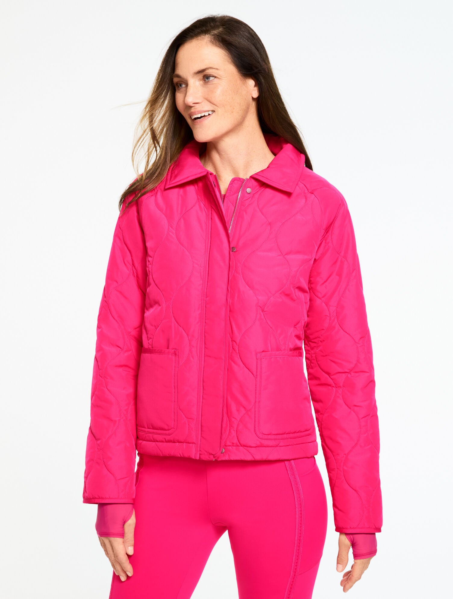 PINK PEACOCK QUILTED BARN JACKET | Talbots for sale