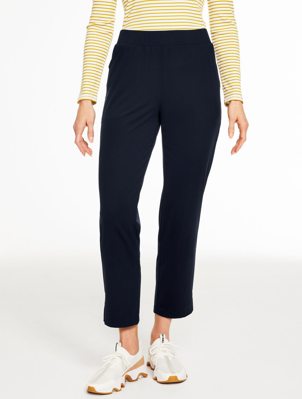 BLACK|INDIGO BLUE OUT & ABOUT STRAIGHT LEG PANTS | Talbots discount
