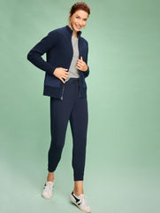 INDIGO BLUE|IVORY AIRKNIT STRETCH SWEATER JACKET | Talbots for sale