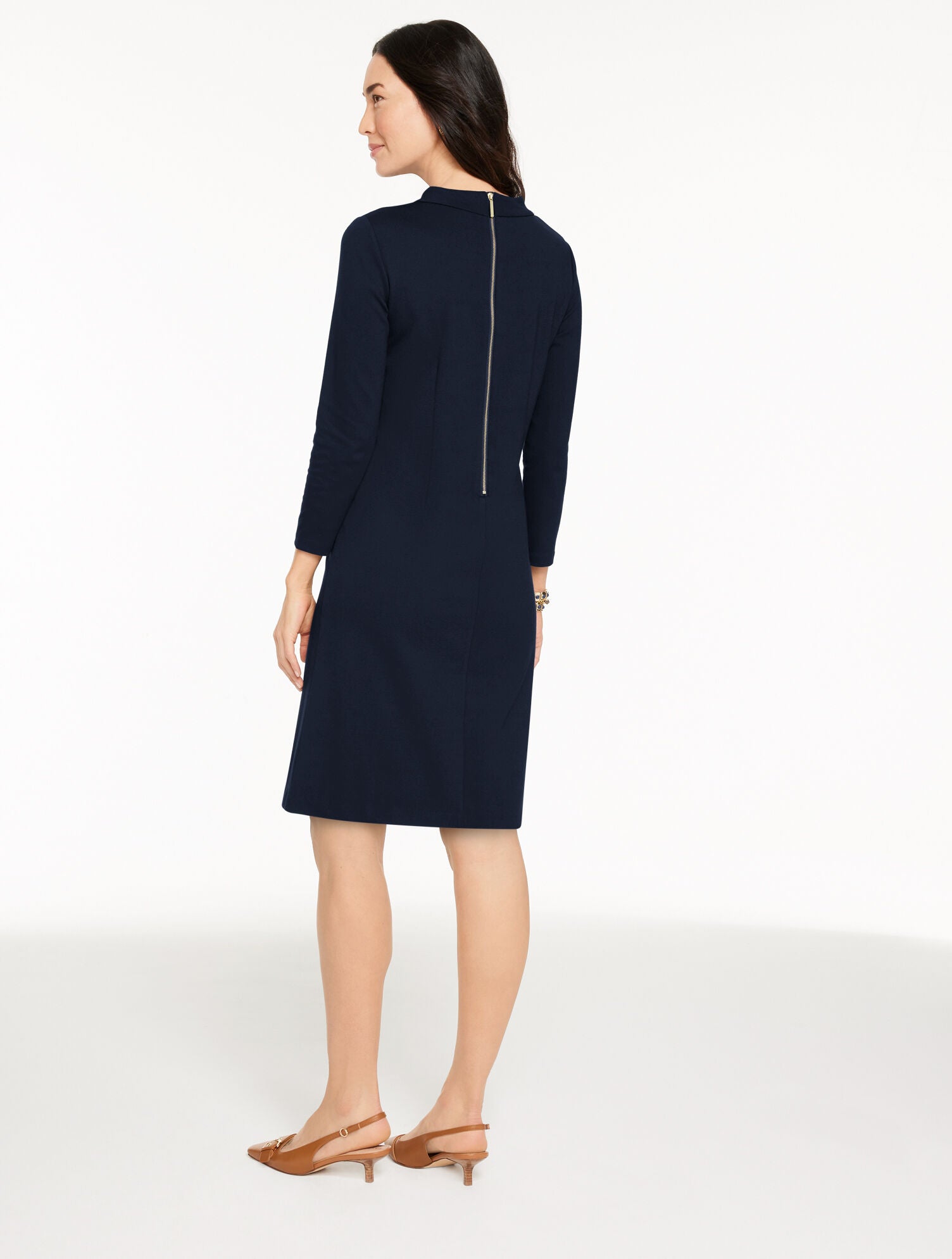 INDIGO BLUE LUXE PONTE SHIFT DRESS | Talbots on sale