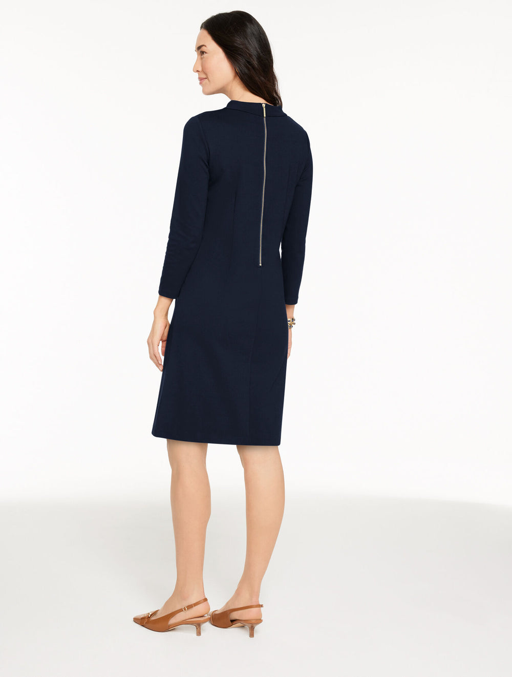 INDIGO BLUE LUXE PONTE SHIFT DRESS | Talbots on sale