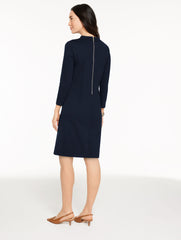 INDIGO BLUE LUXE PONTE SHIFT DRESS | Talbots on sale
