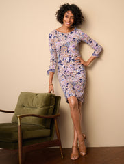 INDIA INK MULTI EFFORTLESS JERSEY BOW CUFF SHIFT DRESS - PAISLEY BOUQUET | Talbots near me