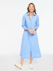 SHORE BLUE/WHITE POPLIN SHIRTDRESS - WILLOW STRIPE | Talbots sale
