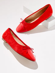 VALIANT POPPY ANSLY SUEDE PATENT LEATHER BALLET FLATS | Talbots sale
