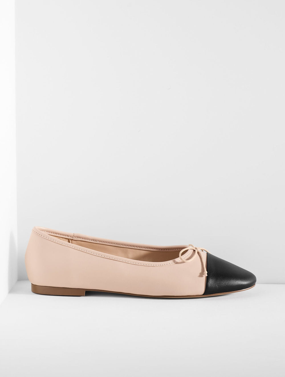 RATTAN/BLACK ANSLY NAPPA BALLET FLATS | Talbots discount
