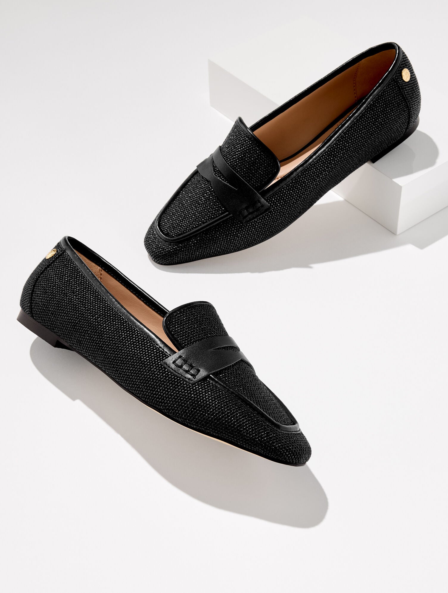 BLACK ERIN STRAW RAFFIA LOAFERS | Talbots for sale