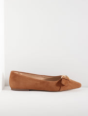 BLACK|JASPER WHITLEY BUCKLE SUEDE BALLET FLATS | Talbots on sale