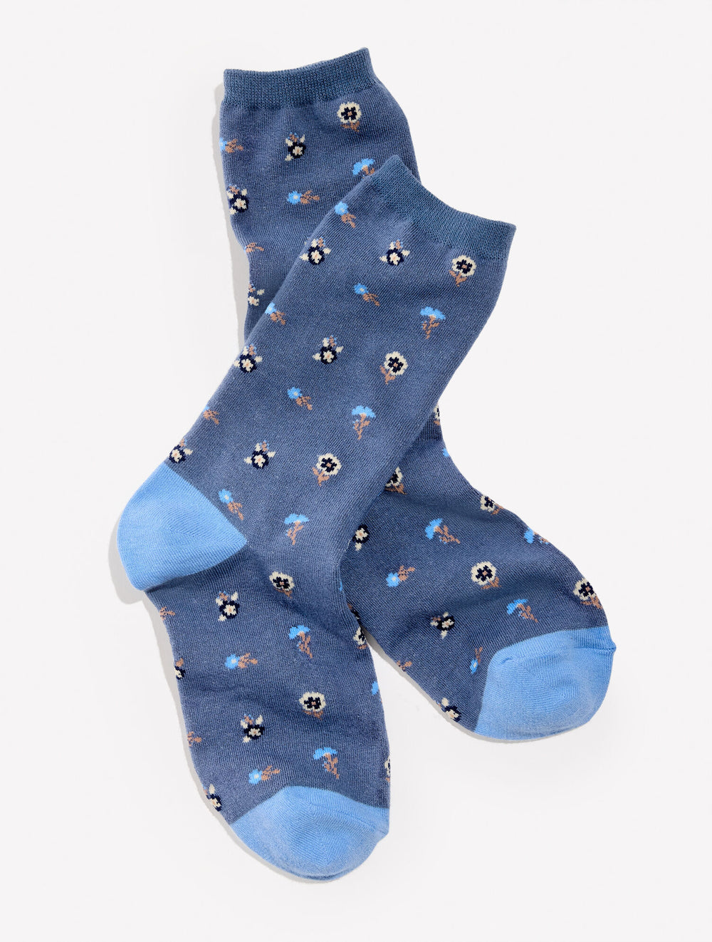 NAVY DUSK HEATHER MULTI DITSY BLOOMS TROUSER SOCKS | Talbots US