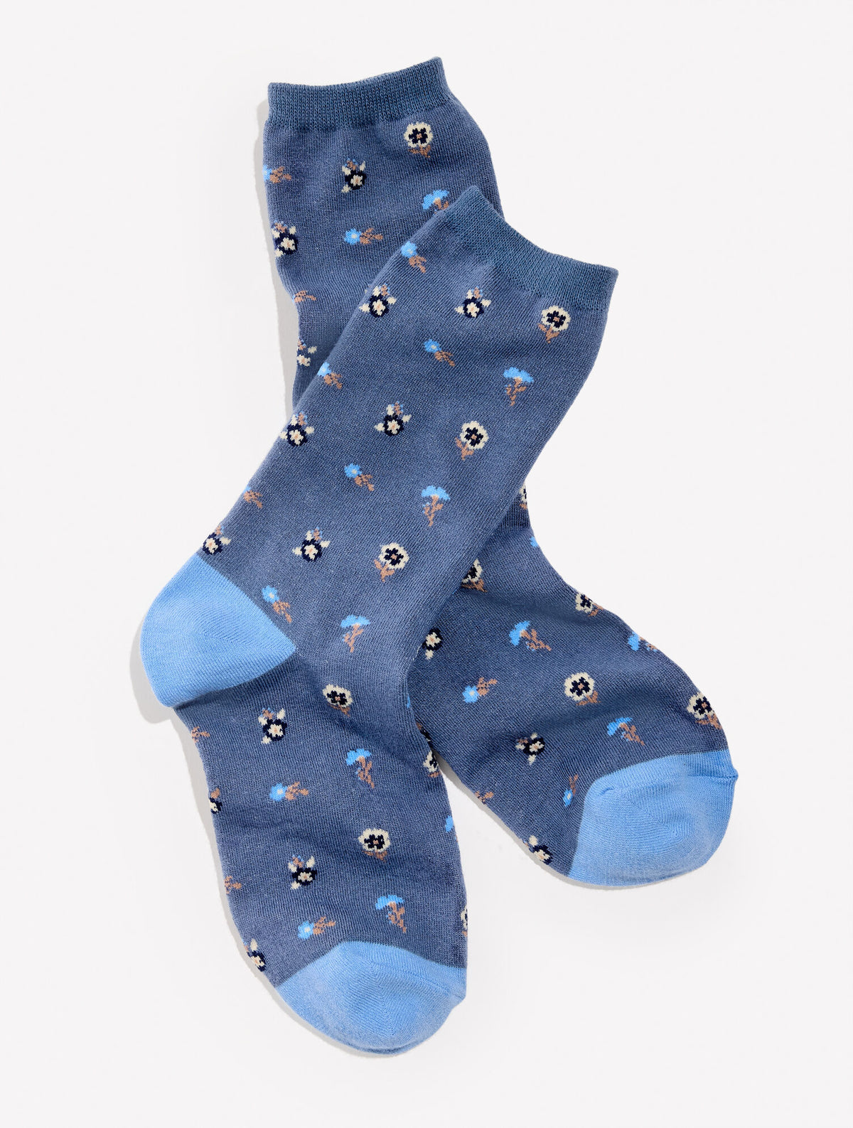 NAVY DUSK HEATHER MULTI DITSY BLOOMS TROUSER SOCKS | Talbots US