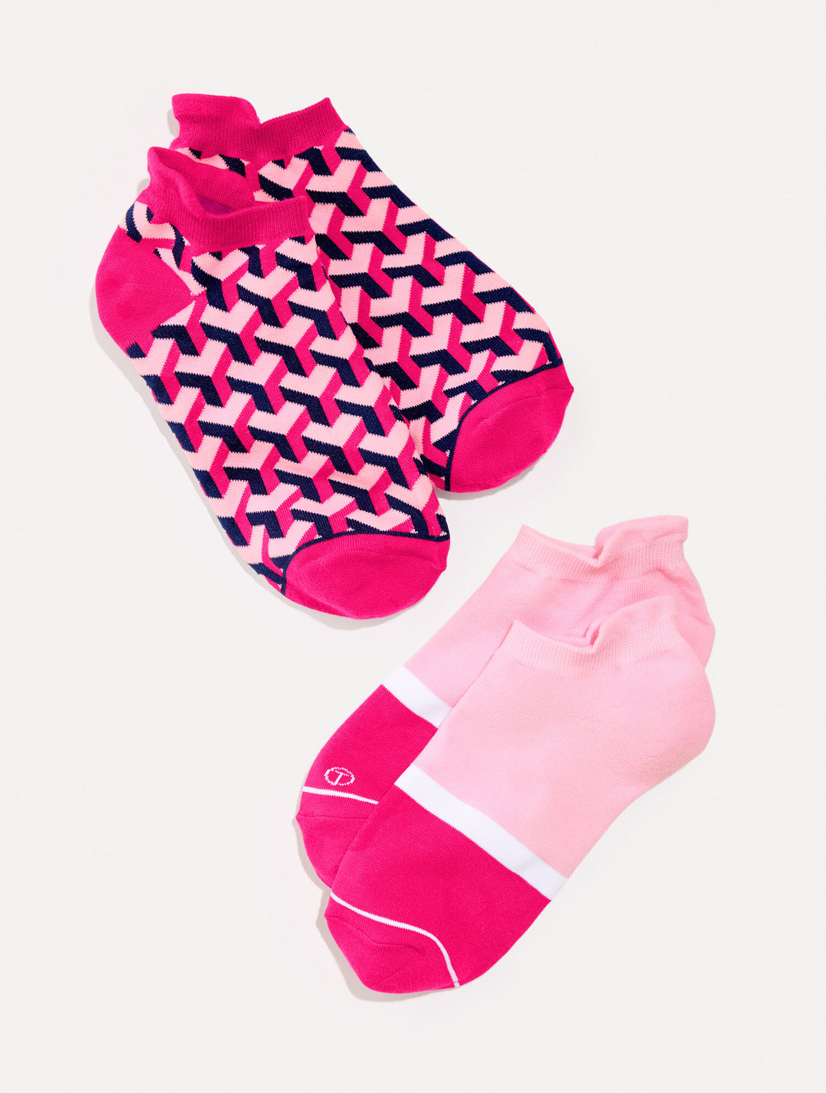 PINK PEACOCK MULTI T BY TALBOTS GEO ANKLE SOCKS 2-PACK | Talbots on sale