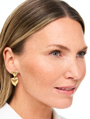GOLD SOFT HEARTS DROP EARRINGS | Talbots on sale