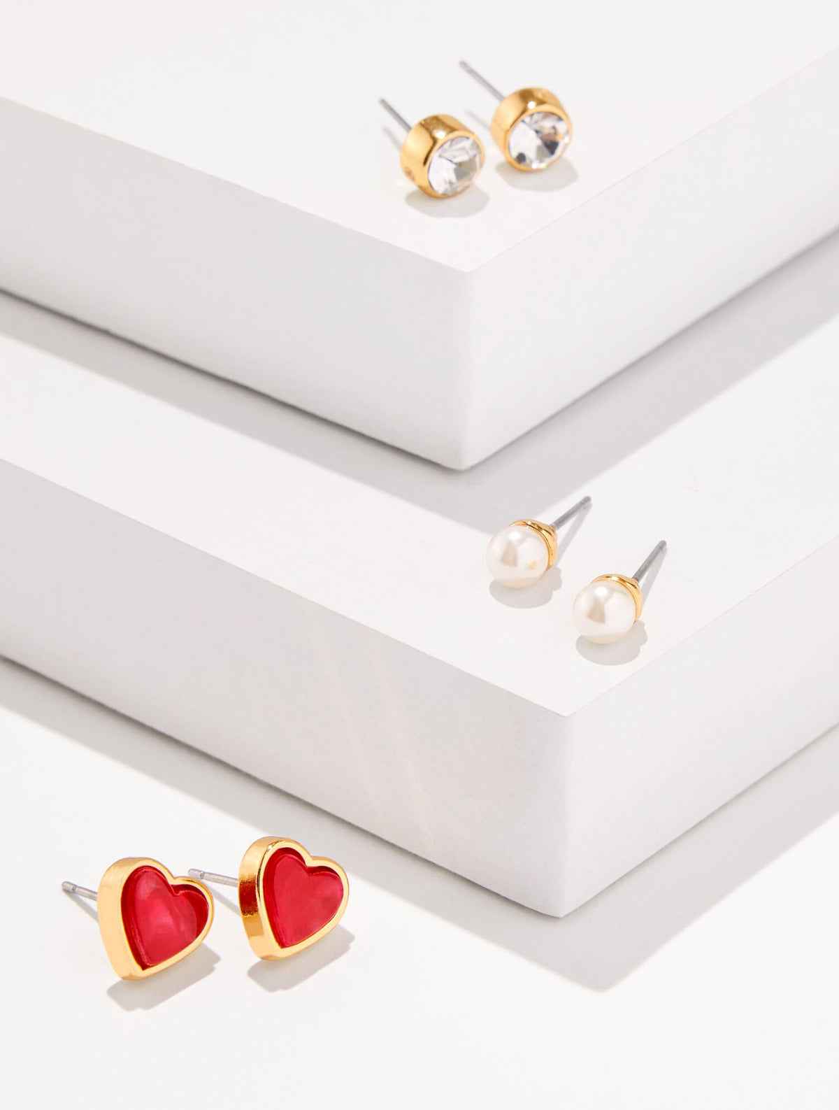 RED POP/GOLD ROMANTIC HEARTS STUD EARRING SET | Talbots near me