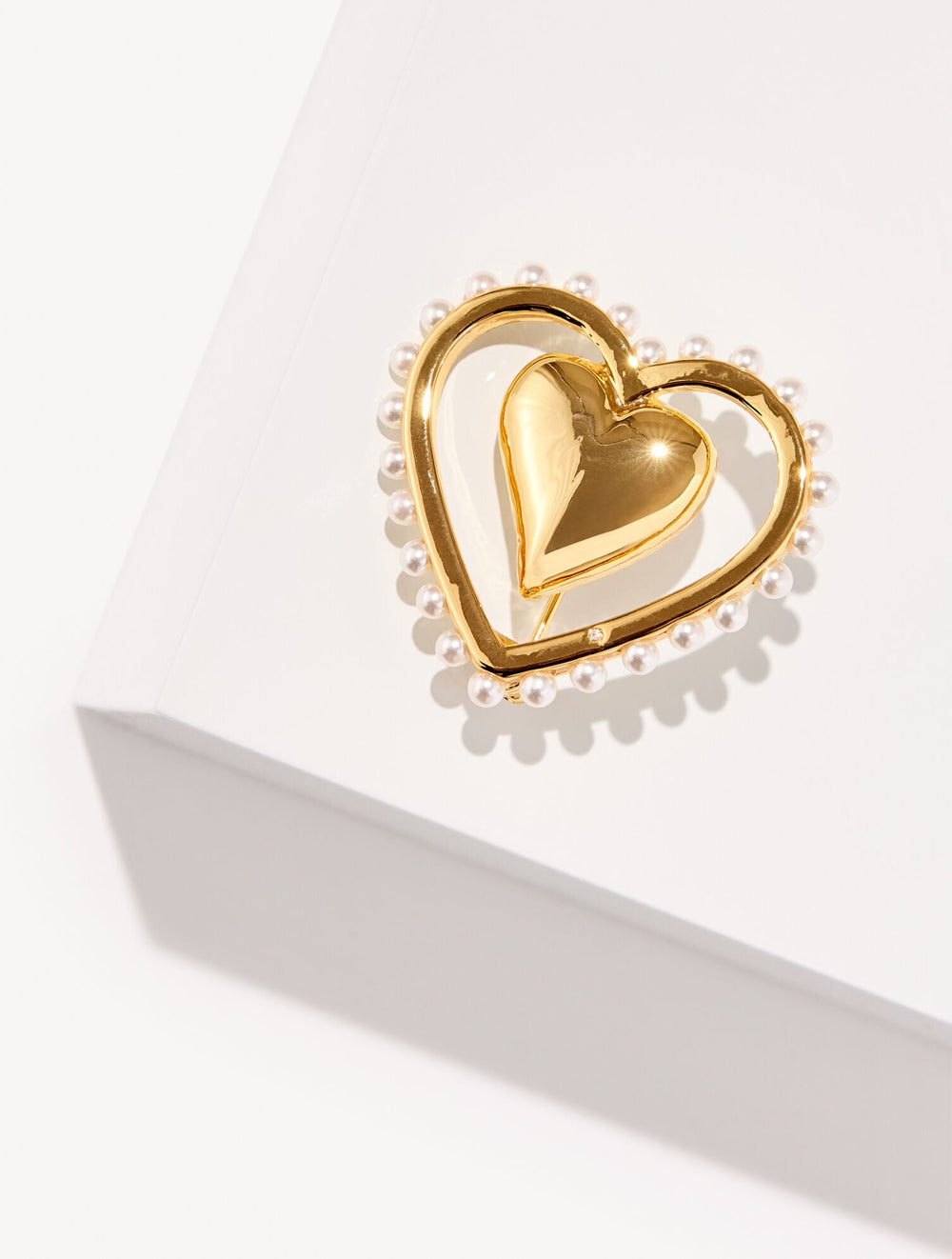 GOLD ROMANTIC HEART BROOCH | Talbots outlet